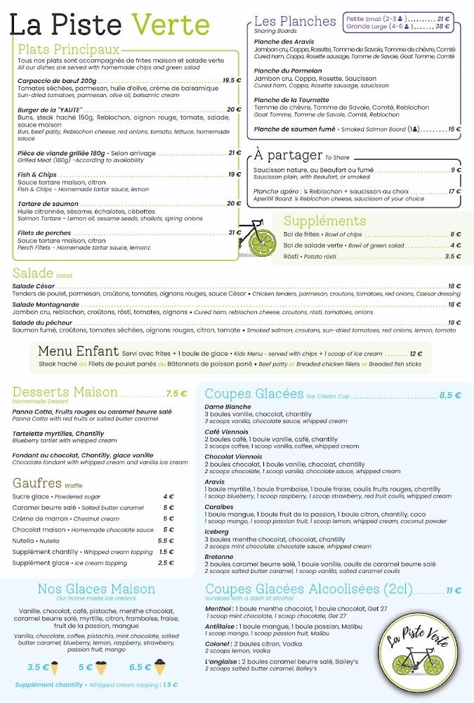 La Piste Verte - Menu Image 1